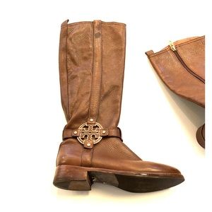 Tory Burch brown leather boots